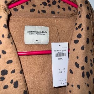 Abercrombie & Fitch Caramel Leopard Print Teddy Jacket